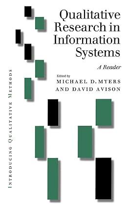 qualitative research in information systems  a reader 1st edition michael david myers, david e. avison
