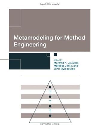 metamodeling for method engineering 1st edition manfred a jeusfeld, matthias jarke, john mylopoulos, alex