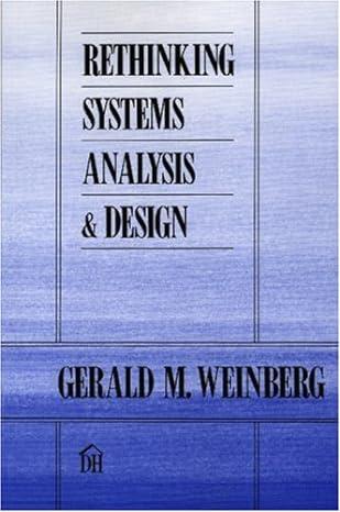 rethinking systems analysis and design 1st edition gerald m. weinberg 0932633080, 978-0932633088