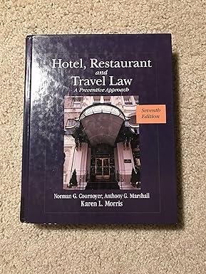 hotel restaurant and travel law 7th edition karen morris, norman cournoyer, anthony marshall 1418051918,