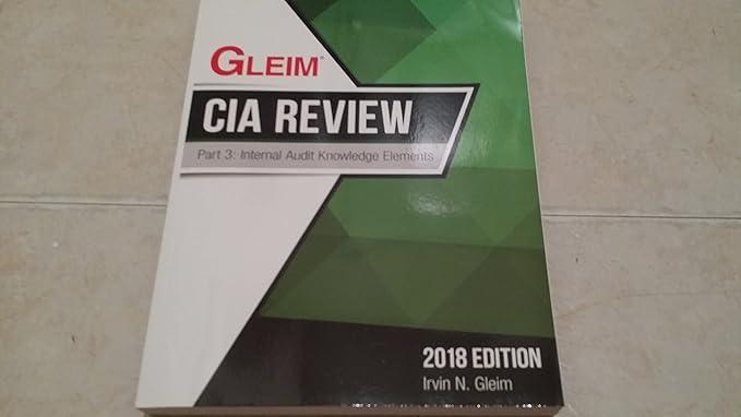 gleim cia review part 3 internal audit knowledge elements 2018 edition irvin n. gleim 1618541153,