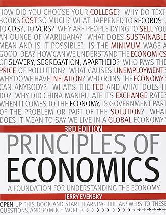 principles of economics a foundation for understanding the economy 3rd edition jerry evensky 1256728314,