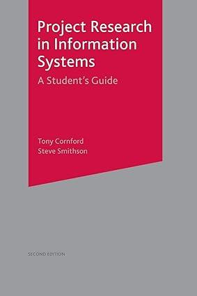 project research in information systems a students guide 2nd edition tony cornford, steve smithson