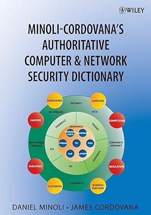 minoli cordovanas authoritative computer and network security dictionary 1st edition daniel minoli, james