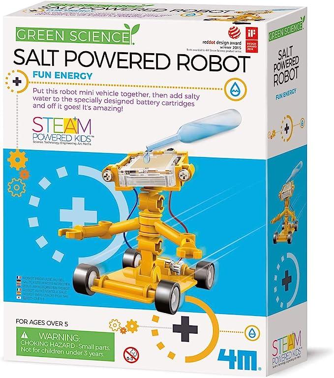 4m toysmith green science salt water powered robot kit  4m b00av8xbgg