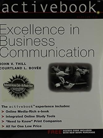activebook excellence in business communication 1st edition john v. thill, courtland l. bovee 0130663697,