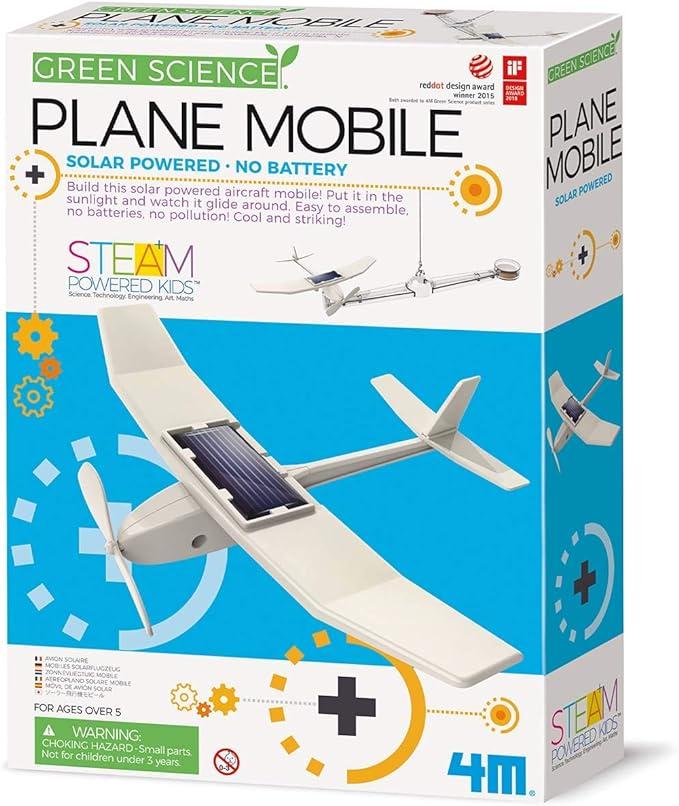 4m toysmith green science solar plane mobile science kit 4942 4m b01gwz1l3q