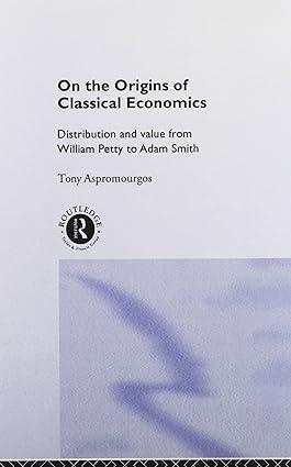 on the origins of classical economics distribution and value from william petty to adam smith 1st edition