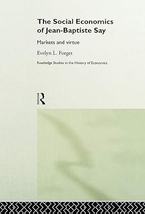 the social economics of jean baptiste say markets and virtue 1st edition evelyn l. forget 041575772x,