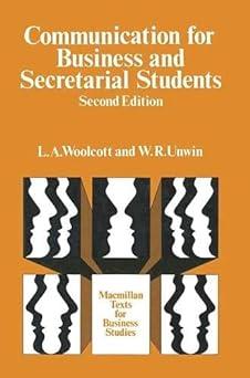communication for business and secretarial students 2nd edition lysbeth a woolcott 0333148673, 978-0333148679