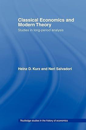 classical economics and modern theory studies in long period analysis 1st edition heinz d. kurz , neri