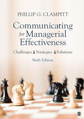 communicating for managerial effectiveness challenges strategies solutions 6th edition phillip g. clampitt