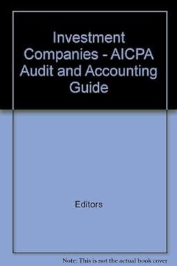 investment companies aicpa audit and accounting guide 1st edition editors 0870518275, 978-0870518270