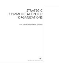 strategic communication for organizations 1st edition sara labelle, jennifer h. waldeck 0520298527,