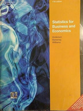 statistics for business and economics 11th edition anderson 8131517055, 978-8131517055
