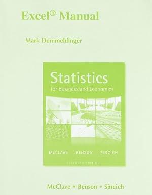 excel manual for statistics for business and economics 11th edition mark dummeldinger, james t. mcclave, p.