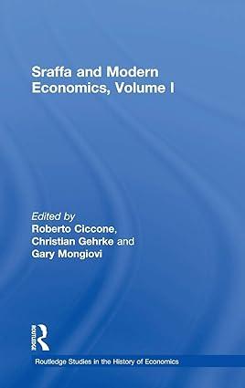 sraffa and modern economics volume i 1st edition roberto ciccone, christian gehrke , gary mongiovi