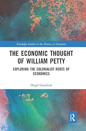 the economic thought of william petty exploring the colonialist roots of economics 1st edition hugh goodacre