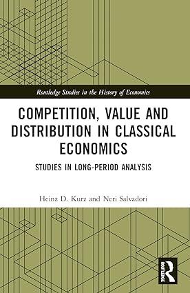 competition value and distribution in classical economics studies in long period analysis 1st edition heinz