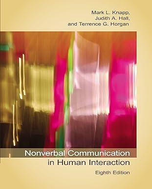nonverbal communication in human interaction 8th edition mark l. knapp, judith a. hall, terrence g. horgan