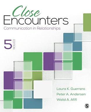 close encounters communication in relationships 5th edition laura k. guerrero, peter a. andersen, walid afifi