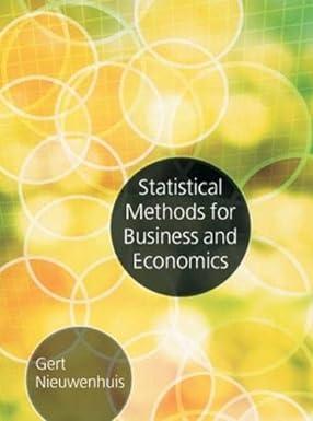 statistical methods for business and economics 1st edition gert nieuwenhuis 0077109872, 978-0077109875