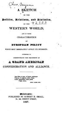 a sketch of the politics relations and statistics of the western world 1st edition benjamin chew 1530958393,