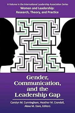 gender communication and the leadership gap 1st edition carolyn m. cunningham, heather m. crandall