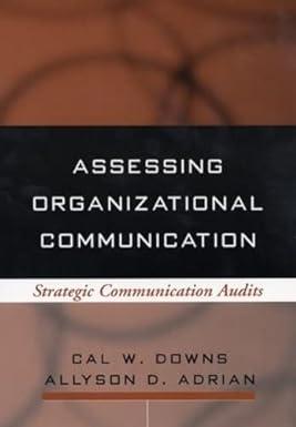 assessing organizational communication strategic communication audits 1st edition cal w. downs, allyson d.