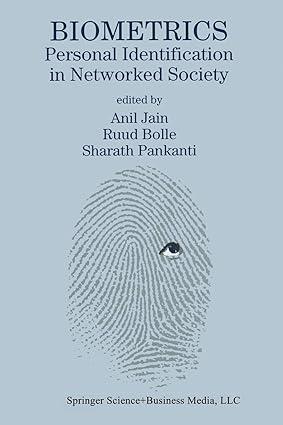 biometrics personal identification in networked society 1st edition anil k. jain, ruud bolle, sharath
