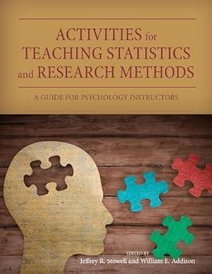 activities for teaching statistics and research methods a guide for psychology instructors 1st edition
