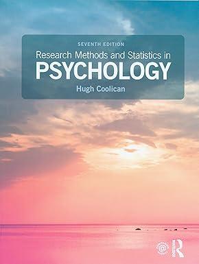 research methods and statistics in psychology 7th edition hugh coolican 1138708968, 978-1138708969