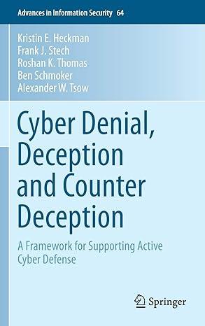 cyber denial deception and counter deception a framework for supporting active cyber defense advances in