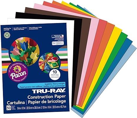 tru-ray construction paper 10 classic colors pac103031 tru-ray b00008xph8