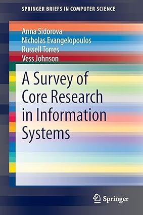 a survey of core research in information systems 1st edition anna sidorova, nicholas evangelopoulos, russell