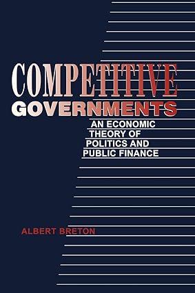 competitive governments an economic theory of politics and public finance 1st edition albert breton