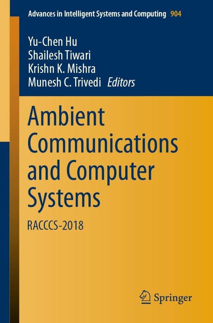 ambient communications and computer systems 1st edition yu-chen hu 9811359334, 9789811359330
