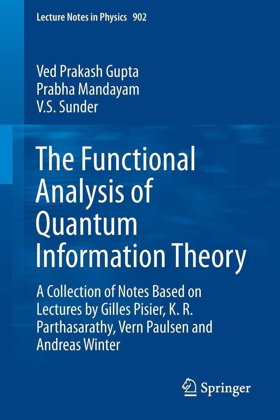the functional analysis of quantum information theory a collection of notes based on lectures by gilles