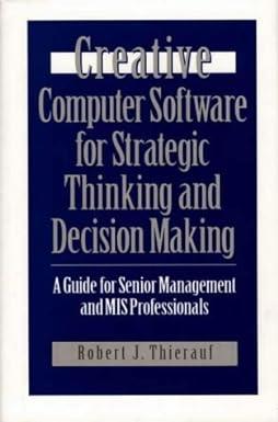 creative computer software for strategic thinking and decision making a guide for senior management and mis