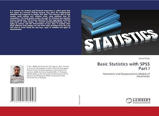basic statistics with spss part 1 parametric and nonparametric models of association 1st edition ushan peiris