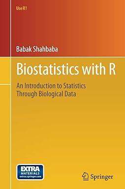 biostatistics with r an introduction to statistics through biological data 2012th edition babak shahbaba