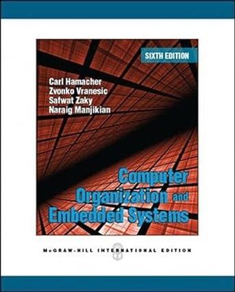 computer organization and embedded systems 6th international edition carl hamacher, zvonko vranesic, safwat