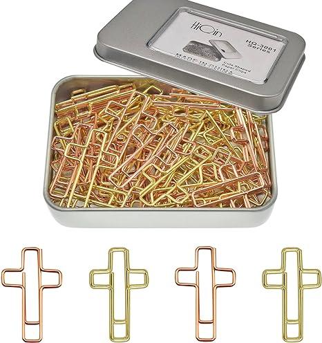 hiqin 50 pcs cross paper clips ?hq-50cross(25rg+25g) hiqin b0c1k8pvtf