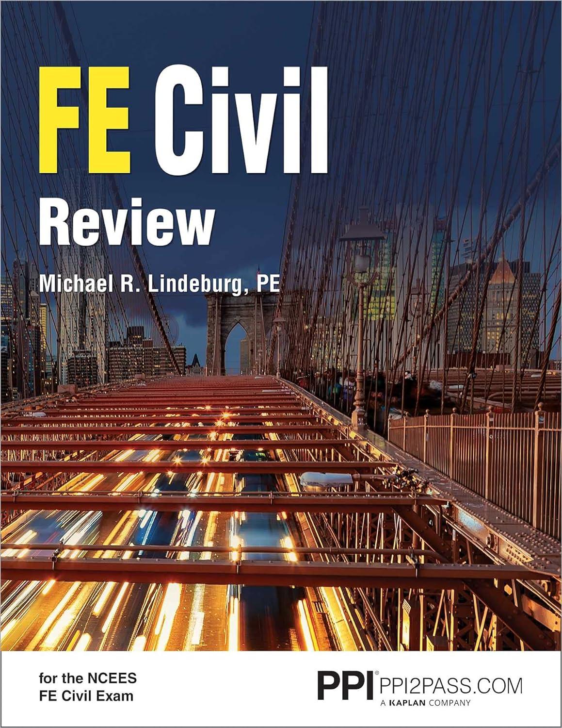 fe civil review 1st edition michael r. lindeburg pe 1591265290, 978-1591265290
