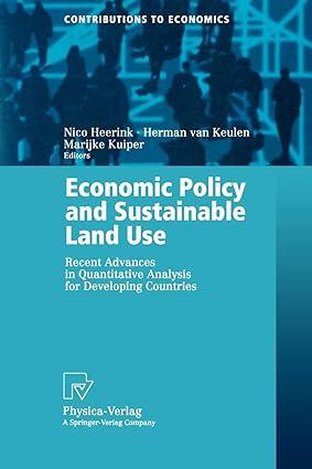 economic policy and sustainable land use  recent advances in quantitative analysis for developing countries