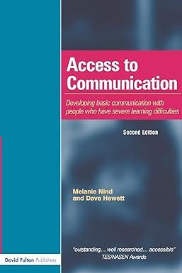 access to communication developing the basics of communication with people who have severe learning