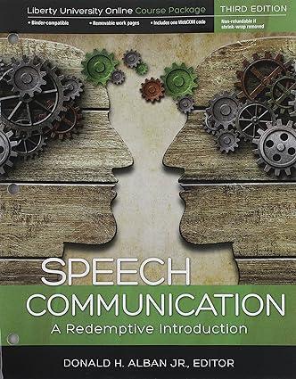 speech communication a redemptive introduction 3rd edition donald h alban 1465296549, 978-1465296542