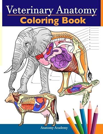 veterinary anatomy coloring book self-quiz color workbook  anatomy academy 1838188606, 978-1838188603
