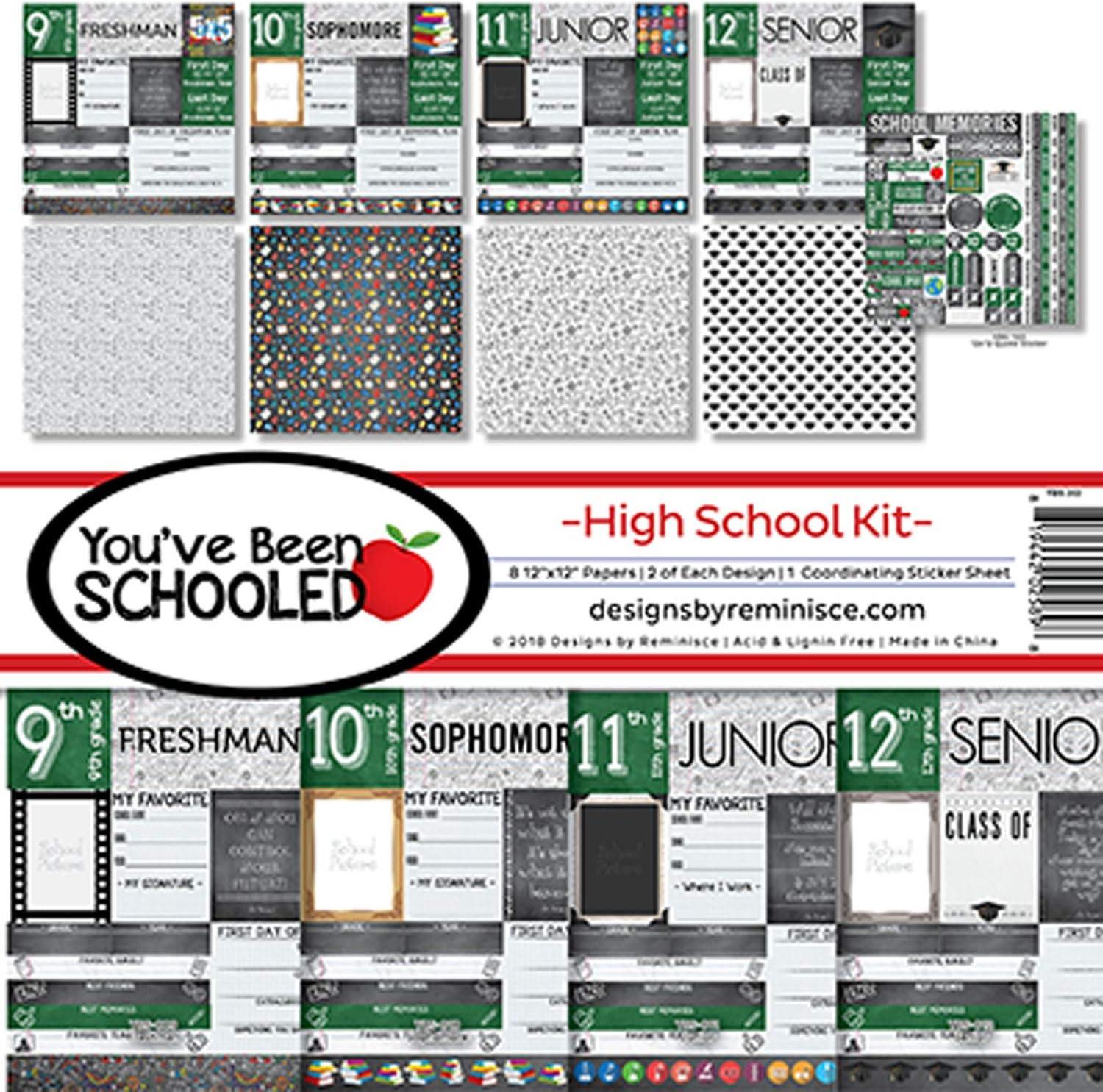 reminisce rembc high school scrapbook collection kit multicolor  reminisce b07h5d1cfl