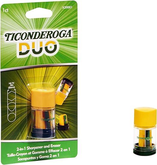 ticonderoga duo pencil sharpener/eraser x39001 ticonderoga b08z4g78w8